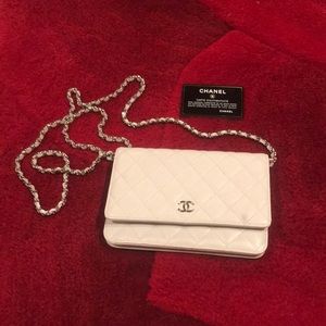 Chanel Classic Quilted White Purse/Wallet